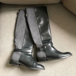 Zara black and wool-like boots 38